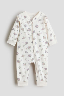 H&M - Boys White Patterned Sleepsuit