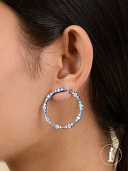 Isharya - Blue Circle in Signature Colored Plating Earrings