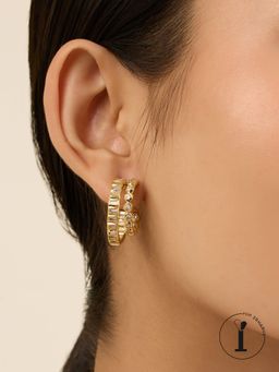 Isharya - Chunky Double in 18Kt Gold Plated Earrings