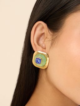 Isharya - Aqua Cool Statement in 18Kt Gold Plated Earrings