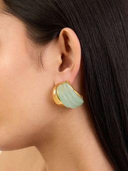 Isharya - Green Shell in 18Kt Gold Plated Earrings