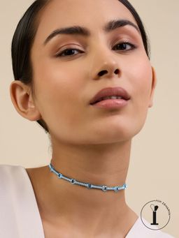 Isharya - Blue Bolo in Signature Colored Plating Necklace