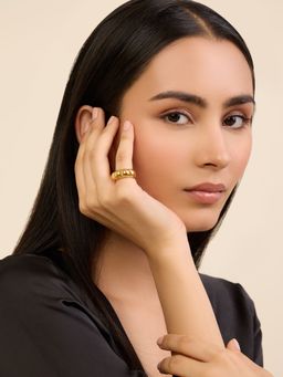 Isharya - Gold Melon in 18Kt Gold Plated Ring