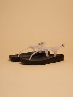ERIDANI - Barelythere Ankle Strap White Sandals