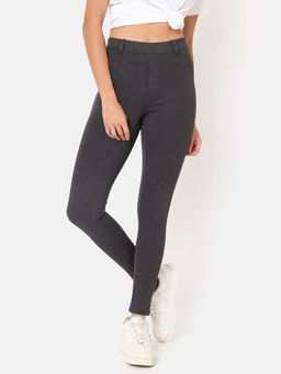 CULT - 4 Way Stretch Mid-Rise Treggings-Grey