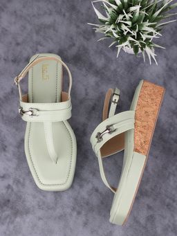 Inc.5 - Women Green Casual Wedge Sandals