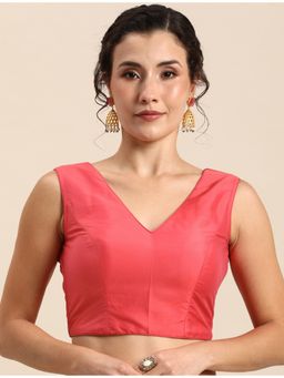 Ethnovog - Ready To Wear Pinkish Orange Taffeta Blouse