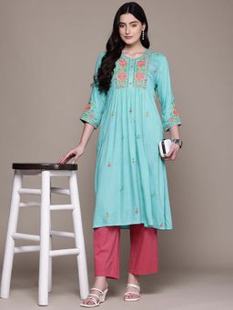 Aarke Ritu Kumar - Blue Monroue Kurta