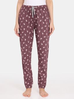 Zivame - Rosaline Joy Sticks Knit Cotton Pyjama Merlot