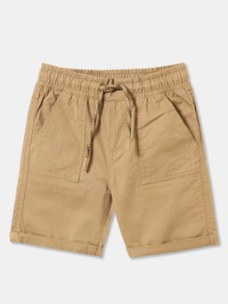 R&B - Khaki Solid Relaxed Boys Shorts