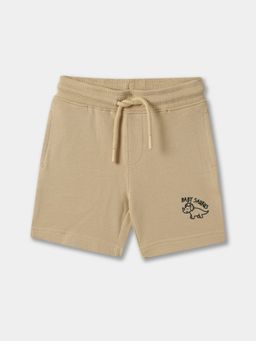 R&B - Beige Printed Relaxed Boys Shorts