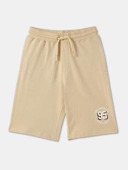 R&B - Beige Printed Relaxed Boys Shorts