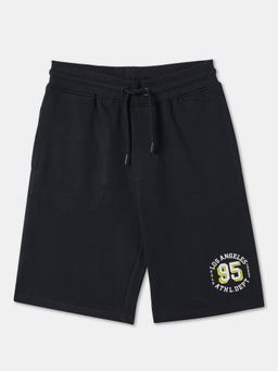R&B - Navy Blue Printed Relaxed Boys Shorts