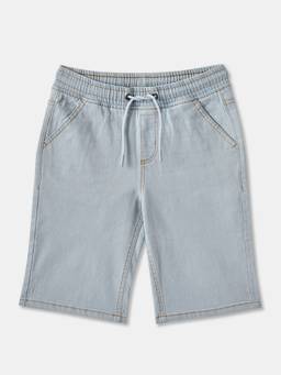 R&B - Light Blue Solid Relaxed Boys Shorts