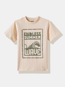 R&B - Beige Graphic Regular Boys T-Shirt