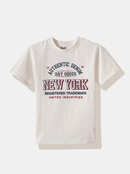 R&B - Ivory Graphic Regular Boys T-Shirt