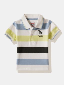 R&B - Multi-Color Striped Regular Boys Polo T-Shirt