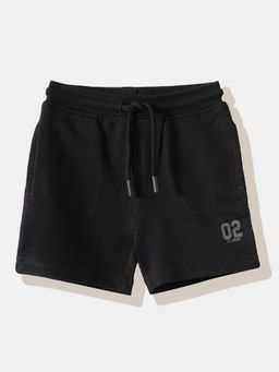 R&B - Black Plain Regular Boys Shorts