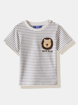 R&B - Ivory Striped Regular Boys T-Shirt