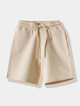 R&B - Beige Plain Regular Boys Shorts