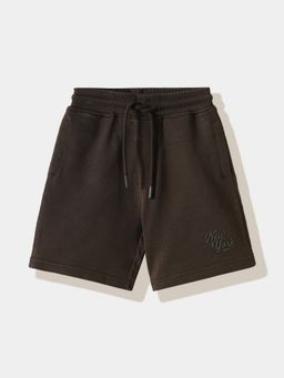 R&B - Brown Plain Regular Boys Shorts