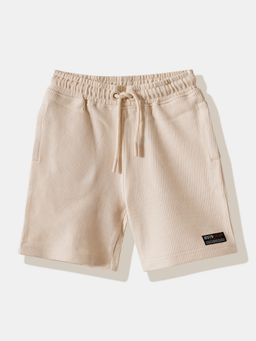 R&B - Beige Plain Relaxed Boys Shorts