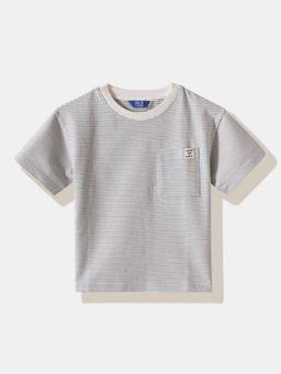 R&B - Ivory Striped Regular Boys T-Shirt