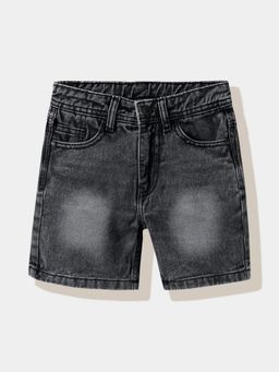 R&B - Black Plain Regular Boys Shorts