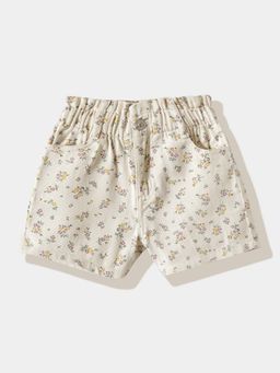 R&B - Ivory Floral Regular Girls Shorts