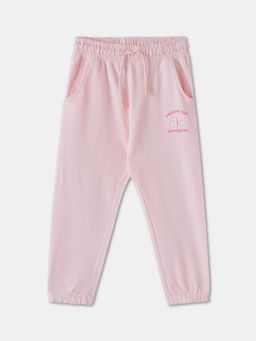 R&B - Pink Printed Tapered Girls Joggers
