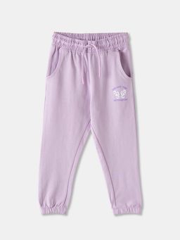R&B - Lavender Printed Regular Girls Joggers