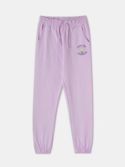 R&B - Lavender Printed Tapered Girls Joggers