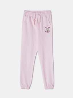 R&B - Pink Printed Tapered Girls Joggers