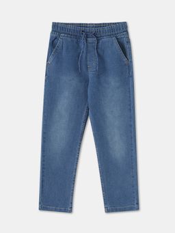 R&B - Blue Solid Regular Boys Jeans
