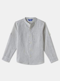 R&B - Ivory Stripes Regular Boys Shirt