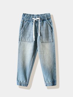 R&B - Blue Solid Regular Boys Joggers