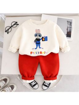 Googo Gaaga - Boys Cotton Fleece Printed Full Sleeve Sweatshirt With Joggers