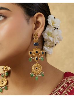 Indinoor - Rivya Gold Dangler Earrings