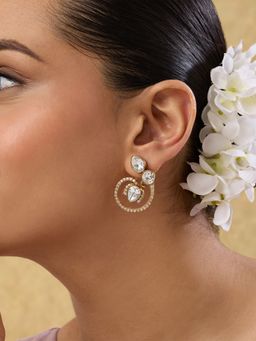 Indinoor - Garibha Kundan Polki Drop Earrings
