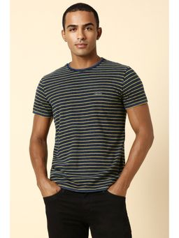 Allen Solly - Men Blue Stripe Crew Neck T-Shirt