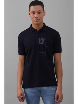 Allen Solly - Men Navy Print Printed Polo T-Shirt