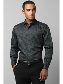 Allen Solly - Men Grey Slim Fit Print Full Sleeves Formal Shirt