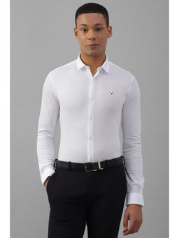 Allen Solly - Men White Slim Fit Solid Full Sleeves Shirt