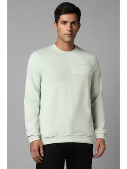 Louis Philippe - Men Casual Green Solid Sweatshirt