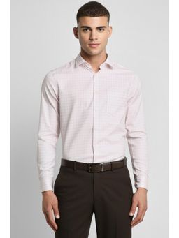 Peter England - Men Pink Slim Fit Formal Full Sleeves Formal Shirt