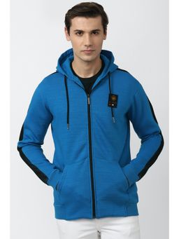 Van Heusen - Men Blue Hooded Neck Sweatshirt