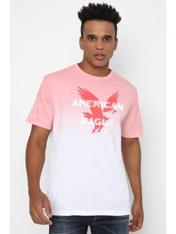 American Eagle - Men Pink Super Soft Ombre Logo Graphic T-Shirt