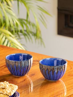 ExclusiveLane - Serving Bowls In Ceramic (Set Of 2, 250 Ml, Microwave Safe)