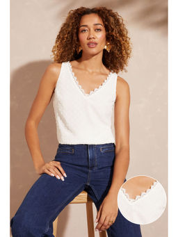 Love & Roses - V Neck V Back Woven Vest