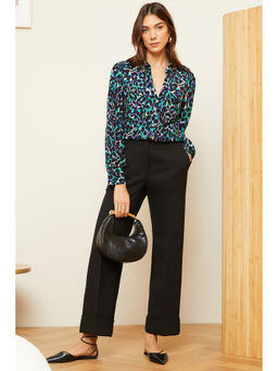 Love & Roses - Printed V Neck Utility Button Through Shirt